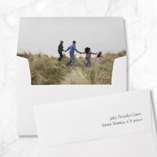 Elegant Family Photo Envelope with Return Address