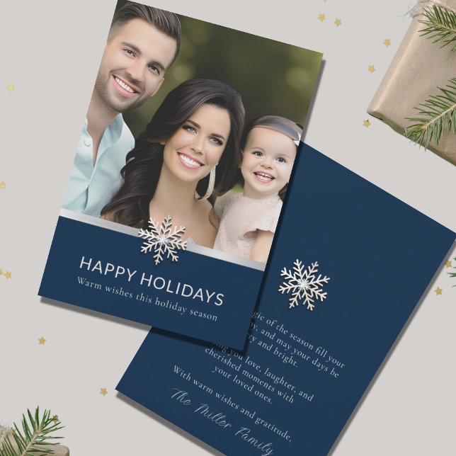 Elegant Family Photo Flat Holiday Card (Creator Uploaded)
