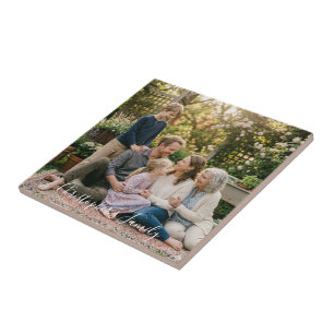 Elegant Family Photo Personalised Tile