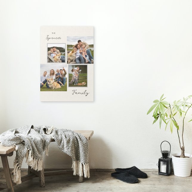 Elegant Family Photos Collage Decor Canvas Print (Creator Uploaded)