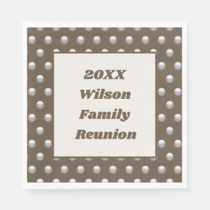 Elegant Family Reunion Silver Polka Dot Pattern Napkin