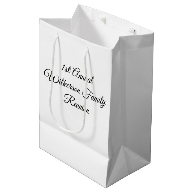 Elegant Family Reunion White Medium Gift Bag (Front Angled)