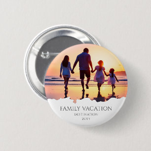 Elegant Family Vacation Family Trip Photo 6 Cm Round Badge