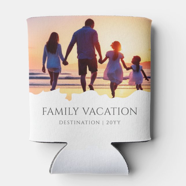 Elegant Family Vacation | Family Trip Photo Can Cooler (Back)