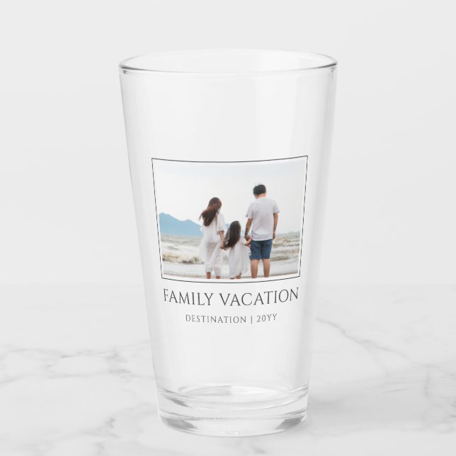 Elegant Family Vacation | Family Trip Photo Glass (Front)