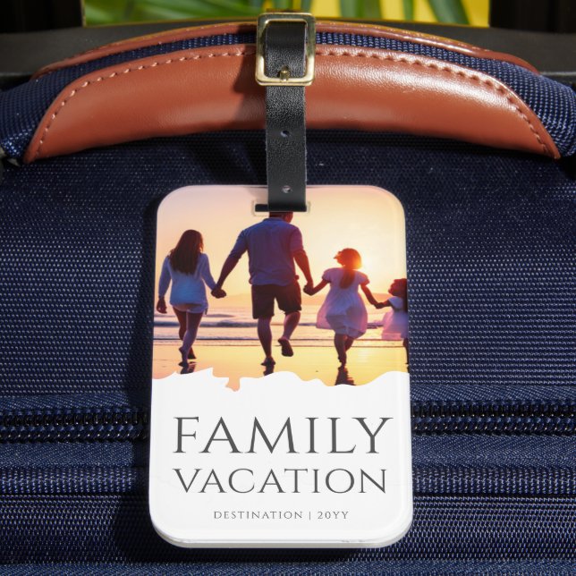 Elegant Family Vacation | Family Trip Photo Luggage Tag (Front Insitu 2)