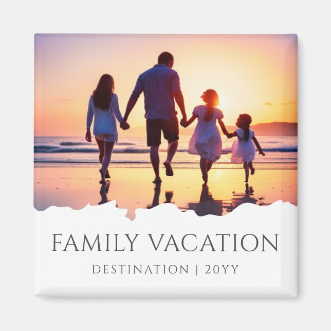 Elegant Family Vacation | Family Trip Photo Magnet (Front)