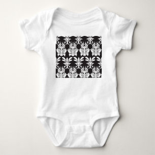 Elegant Fan Motifs in Golden Art Deco. Baby Bodysuit