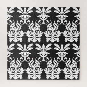 Elegant Fan Motifs in Golden Art Deco. Jigsaw Puzzle