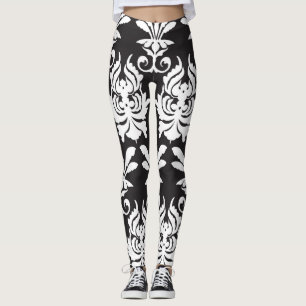 Elegant Fan Motifs in Golden Art Deco. Leggings