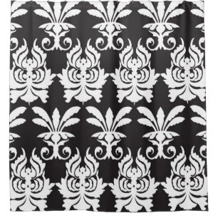 Elegant Fan Motifs in Golden Art Deco. Shower Curtain