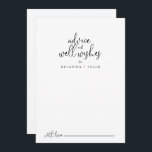 Elegant Fancy Script Wedding Well Wishes Advice Card<br><div class="desc">This elegant fancy script wedding well wishes advice card is perfect for a rustic wedding. The simple and elegant design features classic and fancy script typography in black. These cards are perfect for a wedding, bridal shower, baby shower, graduation party & more. Personalise the cards with the names of the...</div>