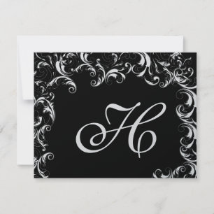 Elegant Fancy Swirl Wedding Invitation