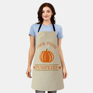 Elegant Farm fresh watercolor pumpkin fall autumn Apron