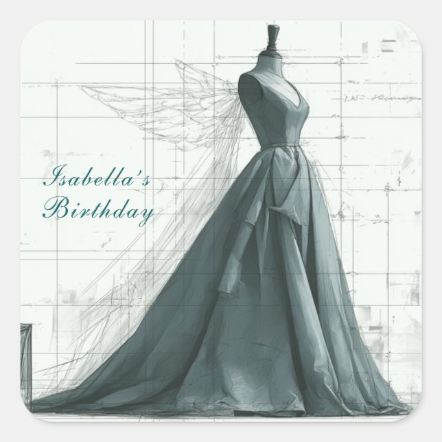 Elegant Fashion Birthday Stickers – Perfume Bottle (Front)
