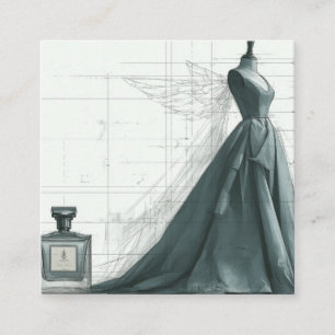 Elegant Fashion Enclosure Card – Gown & Perfume