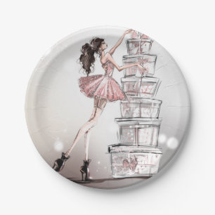 Elegant Fashion Illustration Paper Plate