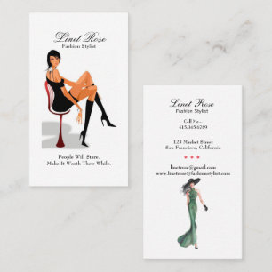 Elegant Fashion Stylist Girl Business Card