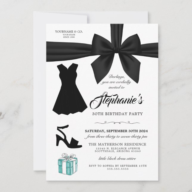 Elegant Fashion Tiffany Birthday Invitation (Front)