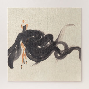 Elegant Fashion: Watercolor Lady Jigsaw Puzzle