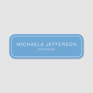 Elegant Fashionable Regatta Blue Chic Professional Name Tag