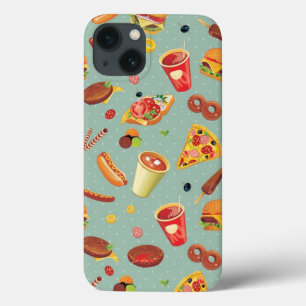 Elegant Fast Food Pattern iPhone 13 Case