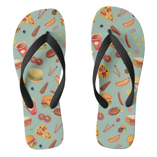 Elegant Fast Food Pattern Jandals (Footbed)