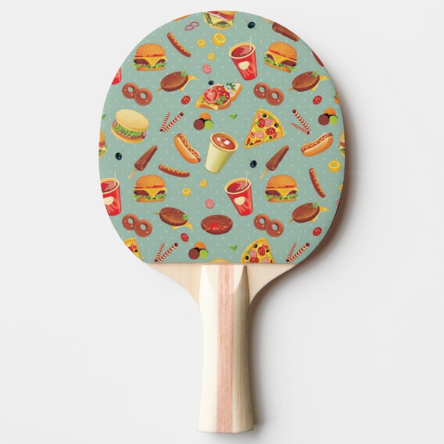 Elegant Fast Food Pattern Ping Pong Paddle (Front)