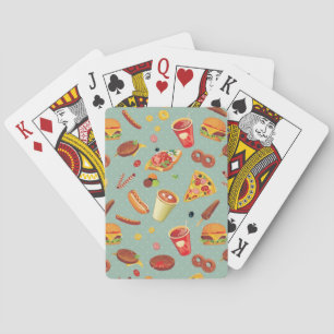 Elegant Fast Food Pattern Playing Cards
