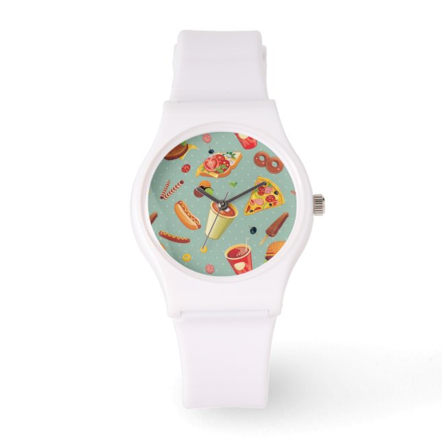 Elegant Fast Food Pattern Watch (Front)
