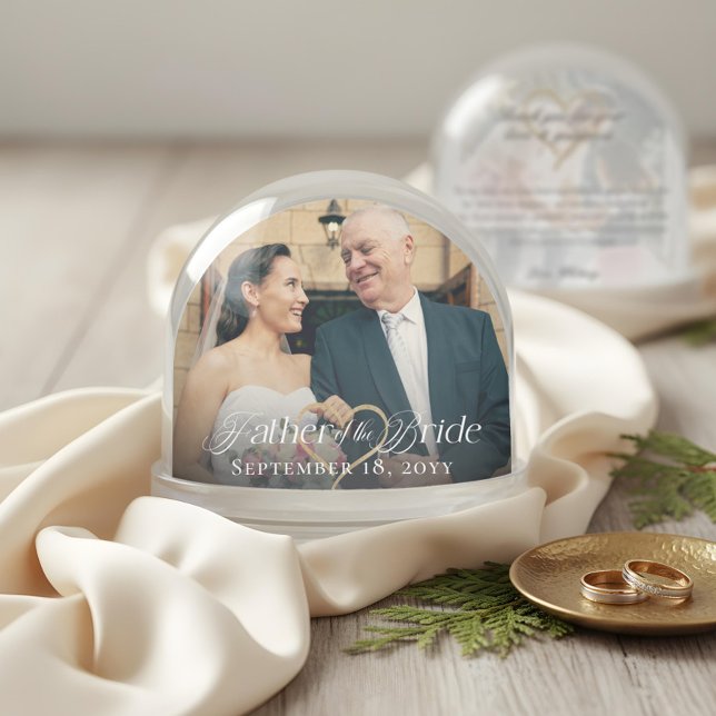 Elegant Father of the Bride Photo Memory Keepsake Snowglobe (Elegant Father of the Bride Photo Memory Keepsake Snow Globe)