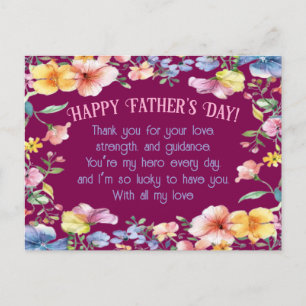 Elegant Father’s Day Postcard with Flroal Decor