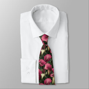 Elegant Fathers Day Calla Lilies Tie