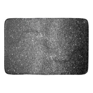 Elegant Faux Black Glitter Bath Mat