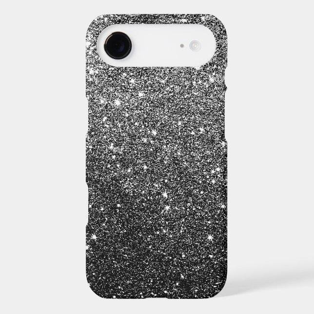 Elegant Faux Black Glitter Luxury Case-Mate iPhone Case (Back)
