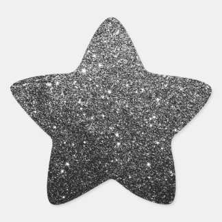 Elegant Faux Black Glitter Star Sticker