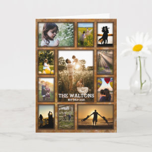 Elegant Faux BronzeFrame Family Photo Collage Card