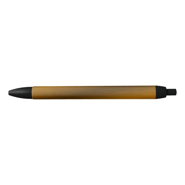 Elegant Faux Brushed Bronze Black Ink Pen (Front)