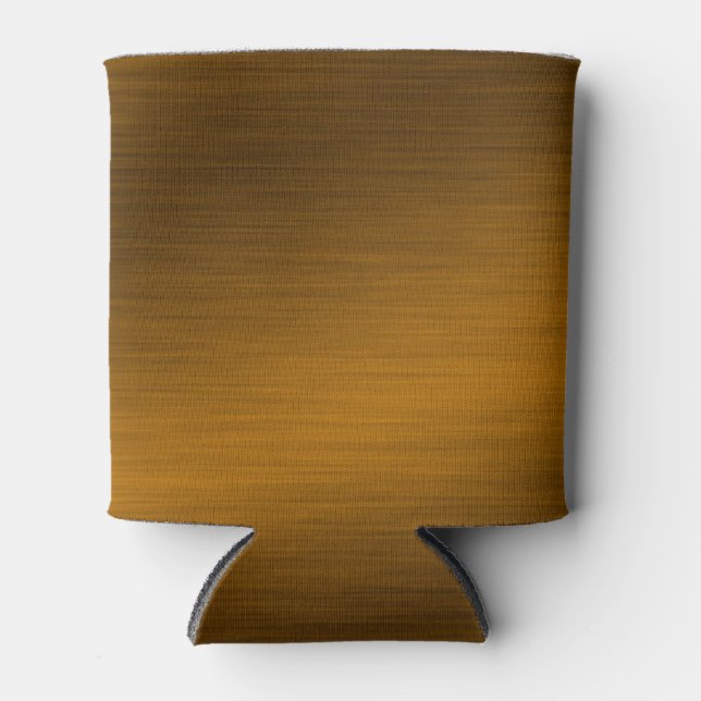 Elegant Faux Brushed Bronze Can Cooler (Front)