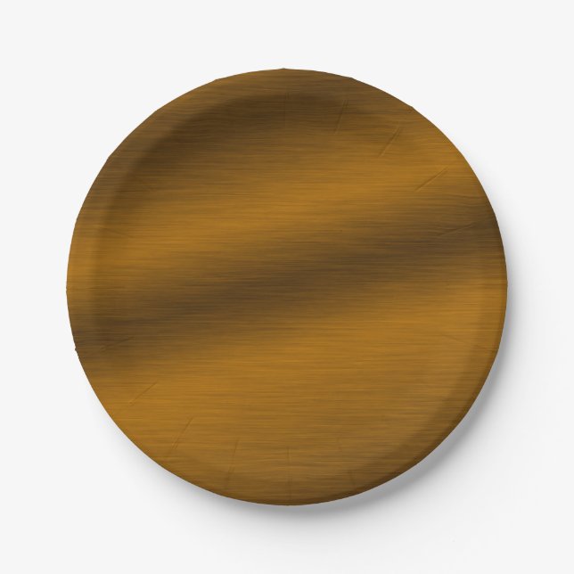 Elegant Faux Brushed Bronze Paper Plate (Front)