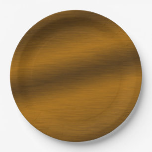 Elegant Faux Brushed Bronze Paper Plate