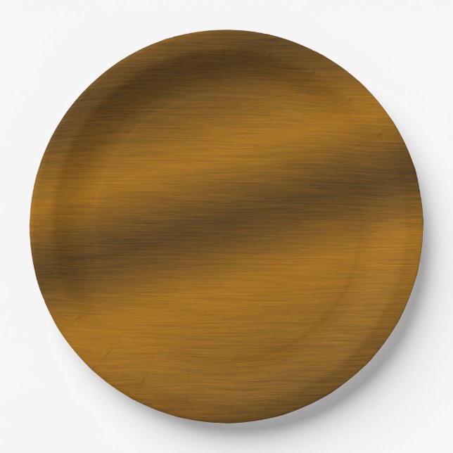 Elegant Faux Brushed Bronze Paper Plate (Front)
