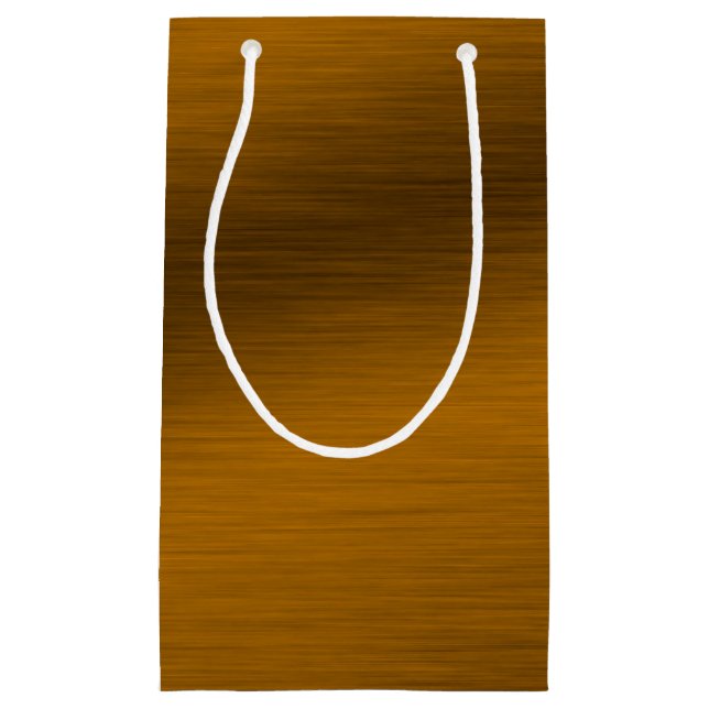 Elegant Faux Brushed Bronze Small Gift Bag (Front)