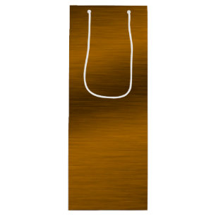 Elegant Faux Brushed Bronze Wine Gift Bag
