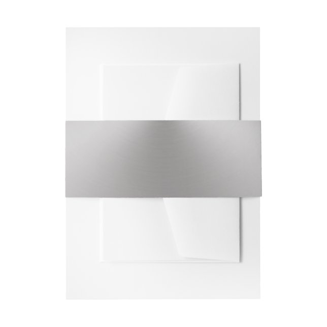Elegant Faux Brushed Metal Silver Look Invitation Belly Band (Front Example)