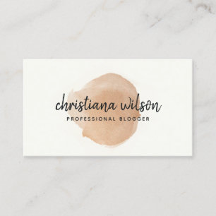 ELEGANT FAUX COPPER BLACK BRUSH STROKE CALLIGRAPHY BUSINESS CARD