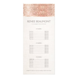 Elegant Faux Copper Sequins Salon Price List Menu