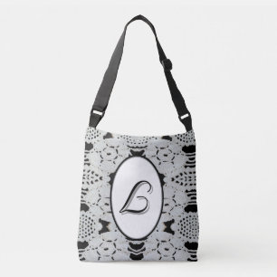 Elegant Faux-Crocheted Monogrammed Crossbody Bag