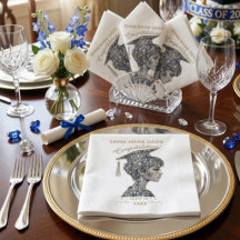 Elegant Faux Diamond & Sapphire Graduation Girl Pa