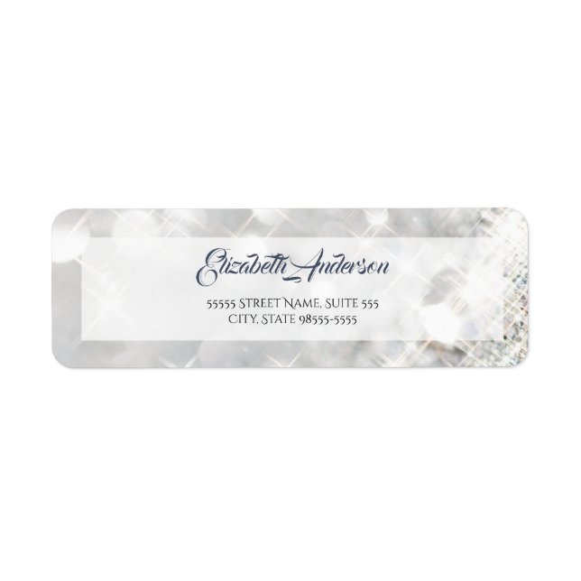 Elegant FAUX Diamond White Glitter Sparkle (Front)